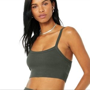 Alo Ribbed Crop Whisper Bra Tank